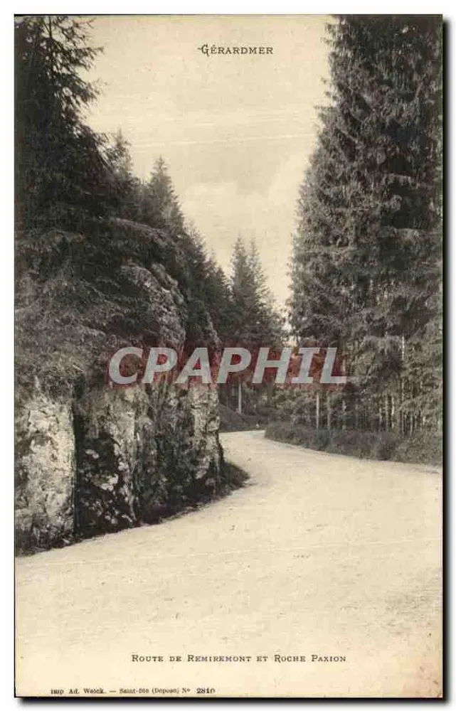 Route de Remiremont und Roche Paxion — Gérardmer — Verlag Ad. Wasek, Saint-Dié, Nr. 2810 - Vorderseite