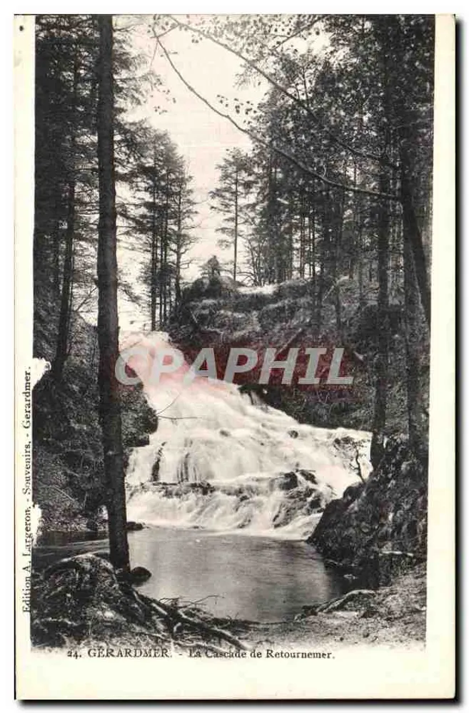 Gérardmer - A Cachoeira de Retournemer — Edição A. Lagceron, Souvenirs, n°44 - Frente