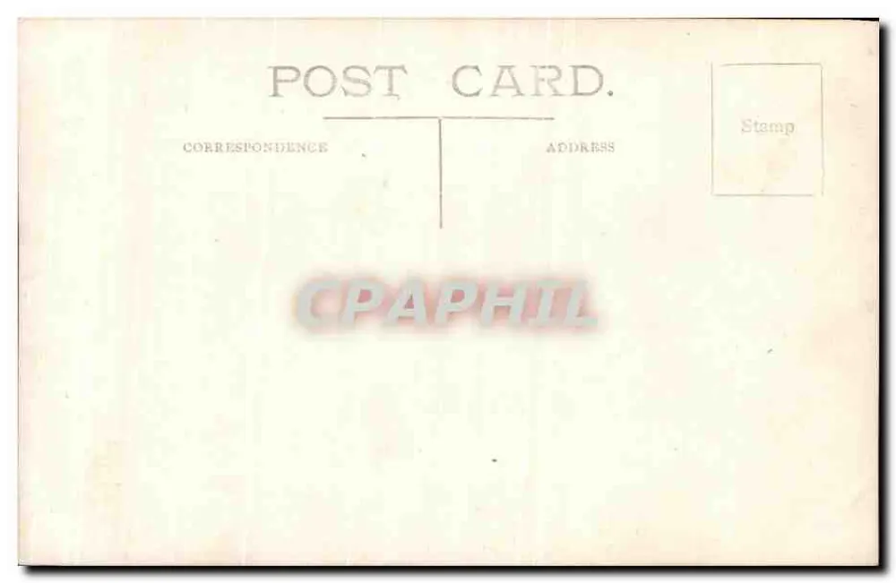 Grupo familiar diante de uma casa de tijolos — cena de jardim — carta postal anônima - Verso