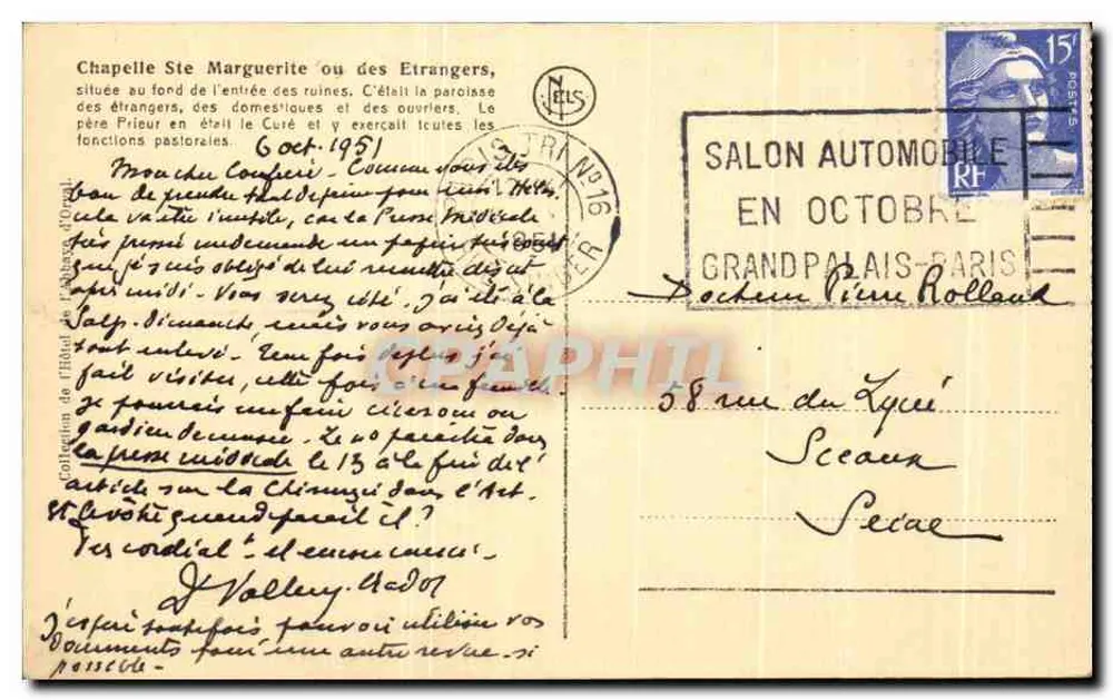 Ruinen von Orval — Kapelle Sainte Marguerite oder der Fremden — Verlag LHS, Seriennummer nicht sichtbar - Rückseite