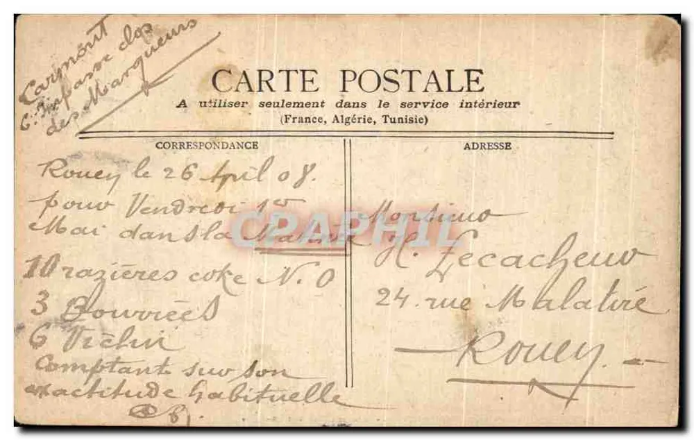 Monaco - Palast des Prinzen - La Tête de Chien — Staerck, Paris - Rückseite