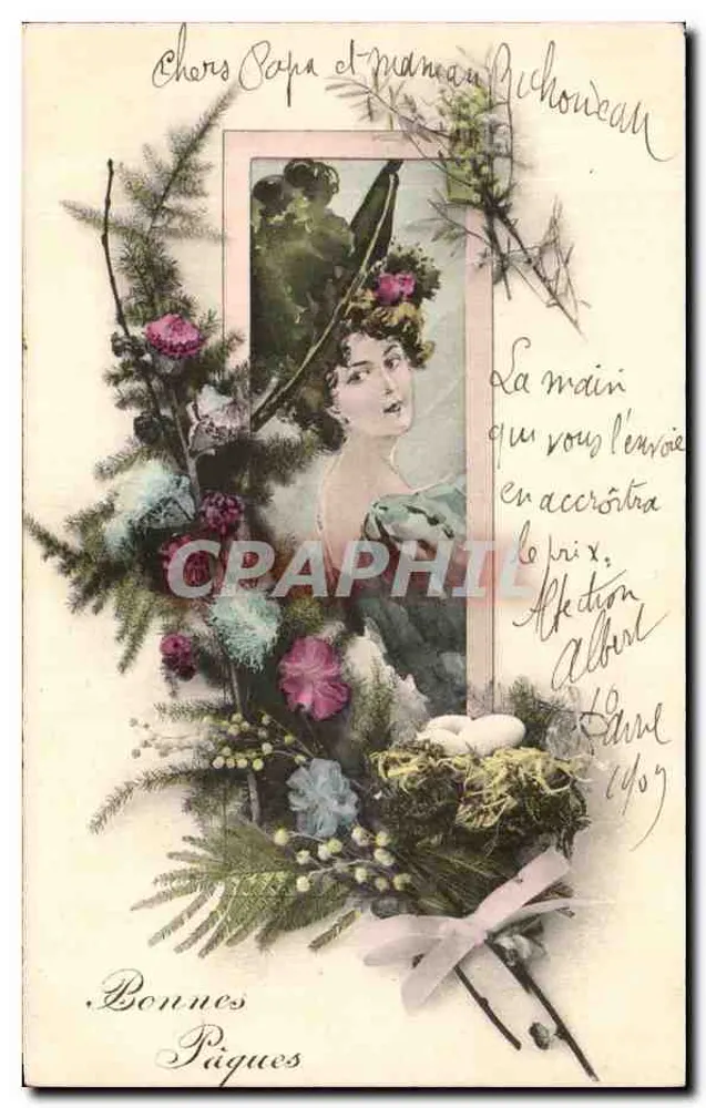Frau im Rahmen — Ostern — P.L. Paris - Vorderseite