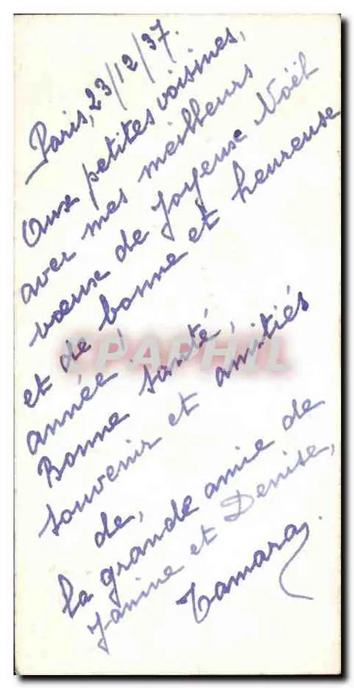 Vila nevada — Boa Ano — cartão postal de Natal - Verso