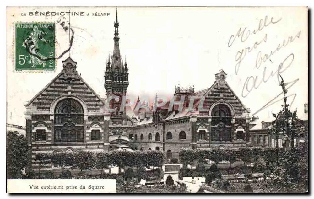 La Bénédictine in Fécamp — Aussicht von der Plaza — Verlag J.B.M. - Vorderseite