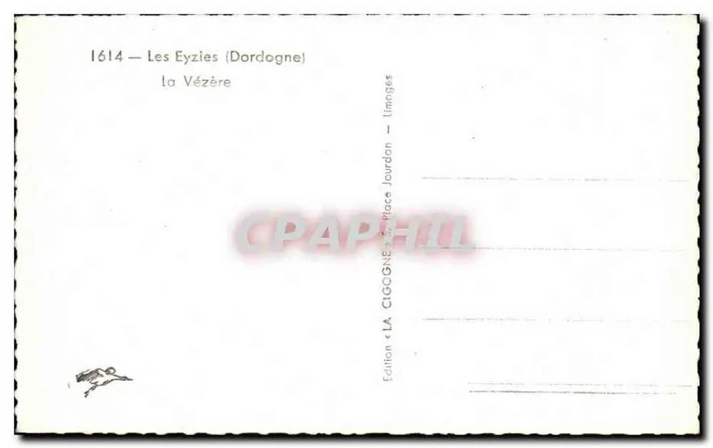 Les Eyzières (Dordogne) — La Vézère — Edição LA CIGOGNE, Place Jourdan - Verso