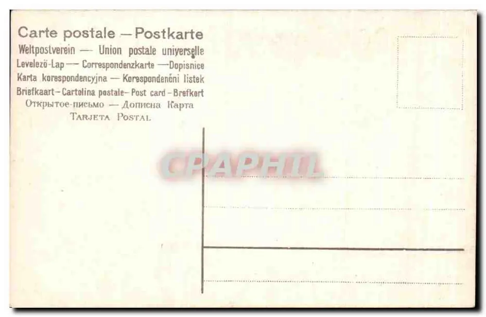 Oster-Eier und Blumen — Ostergrüße — Multisprachige Ansichtskarte - Rückseite