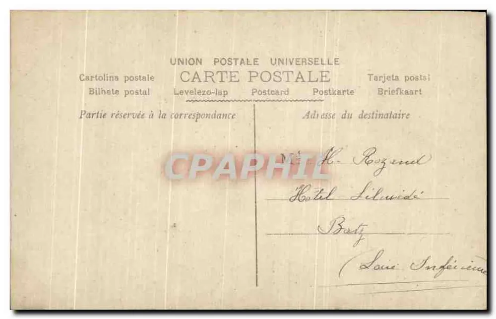 Frau in einem Hut mit Federn — hält eine Rose — Verlag Léon Lévy, n° 7058 - Rückseite