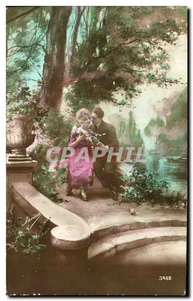 Ein liebendes Paar im Garten — Farbige Illustration — Irise, n° 3462 - Vorderseite