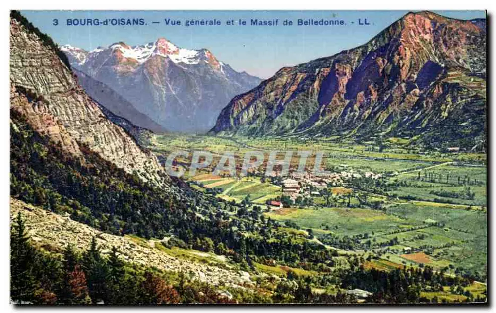 Bourg-d'Oisans — Allgemeiner Blick und das Massiv von Belledonne — LL - Vorderseite