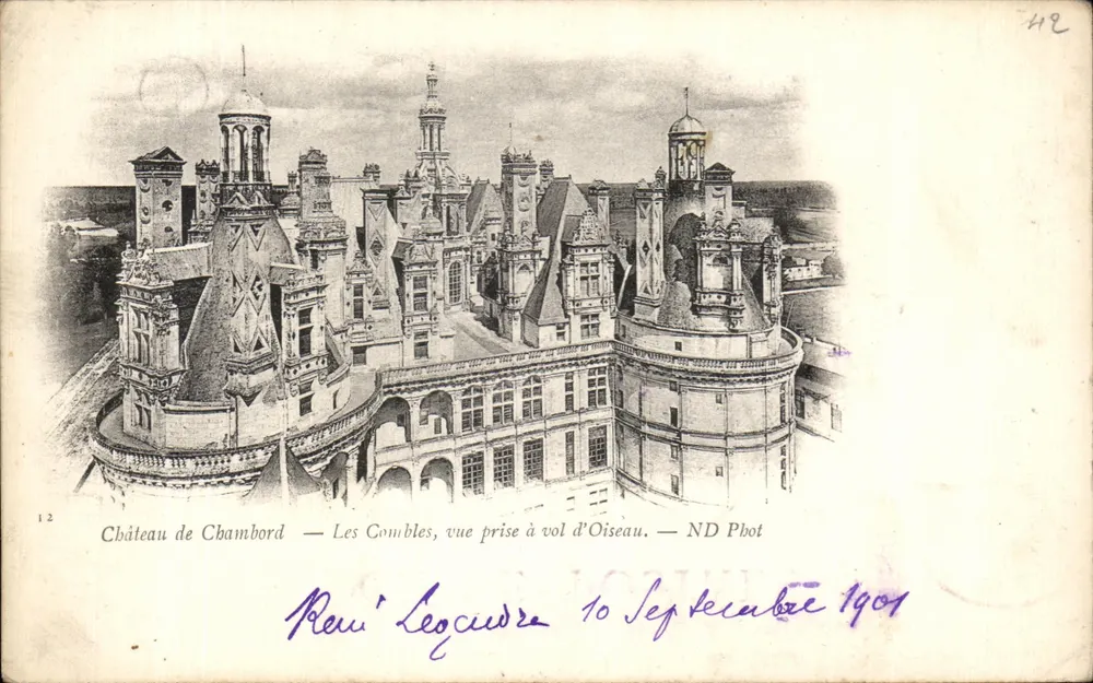 Schloss Chambord — Les Combles, Aufnahme aus der Vogelperspektive — ND Pbot - Vorderseite