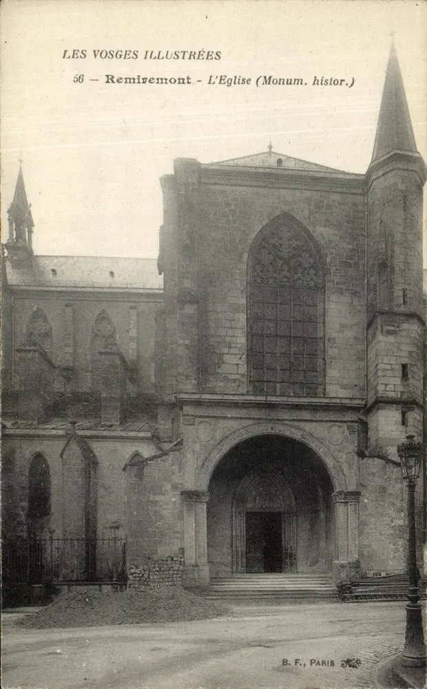 Remiremont - A Igreja (Monum. histórico) — As Vosges Ilustradas, n°56, editor B. F., Paris - Frente