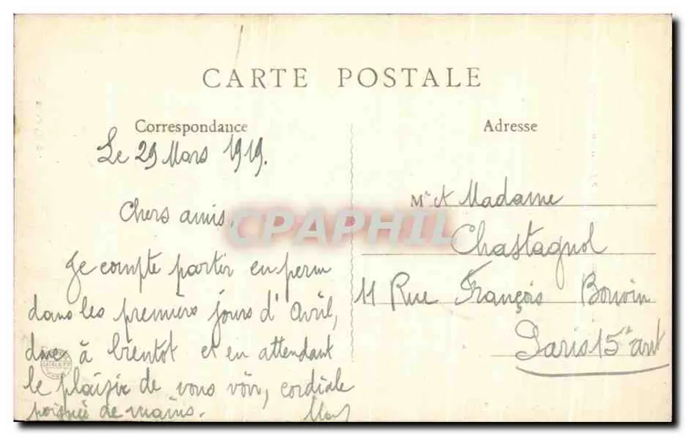 Remiremont - A Igreja (Monum. histórico) — As Vosges Ilustradas, n°56, editor B. F., Paris - Verso
