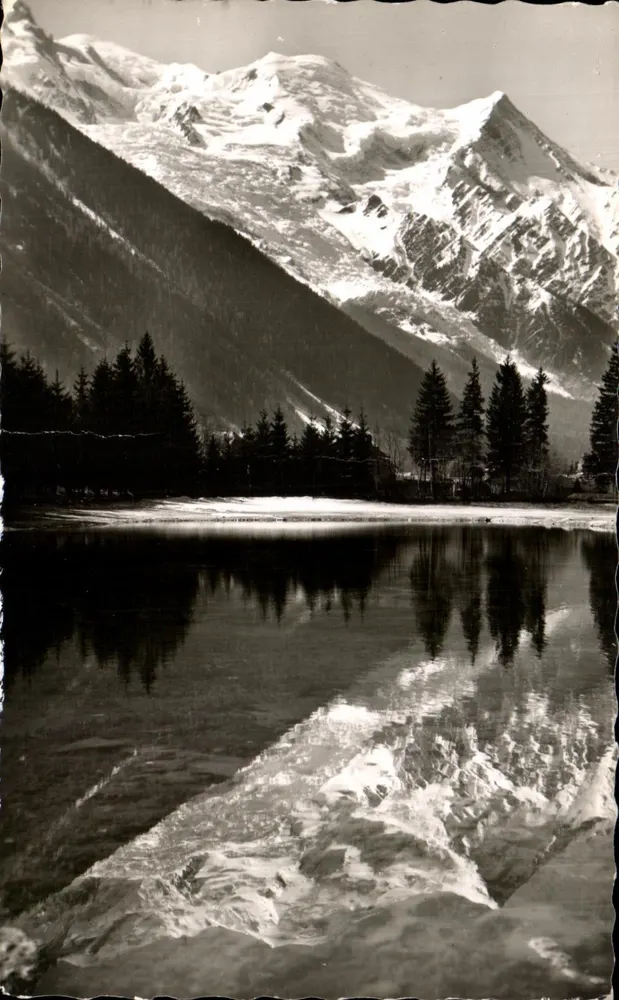 Lago da Plage e Mont Blanc — Chamonix — Foto editada em Chamonix-Mont-Blanc - Frente