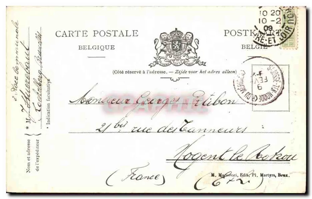 Bruxelles — Hôtel de Ville — éditeur M. Macovici, Pl. Martyra, Bruxelles - Verso