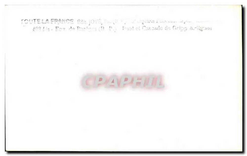 Ponte e Cachoeira de Gripp - Barèges (Ariège) — Edição Jovès, n° 409 - Verso