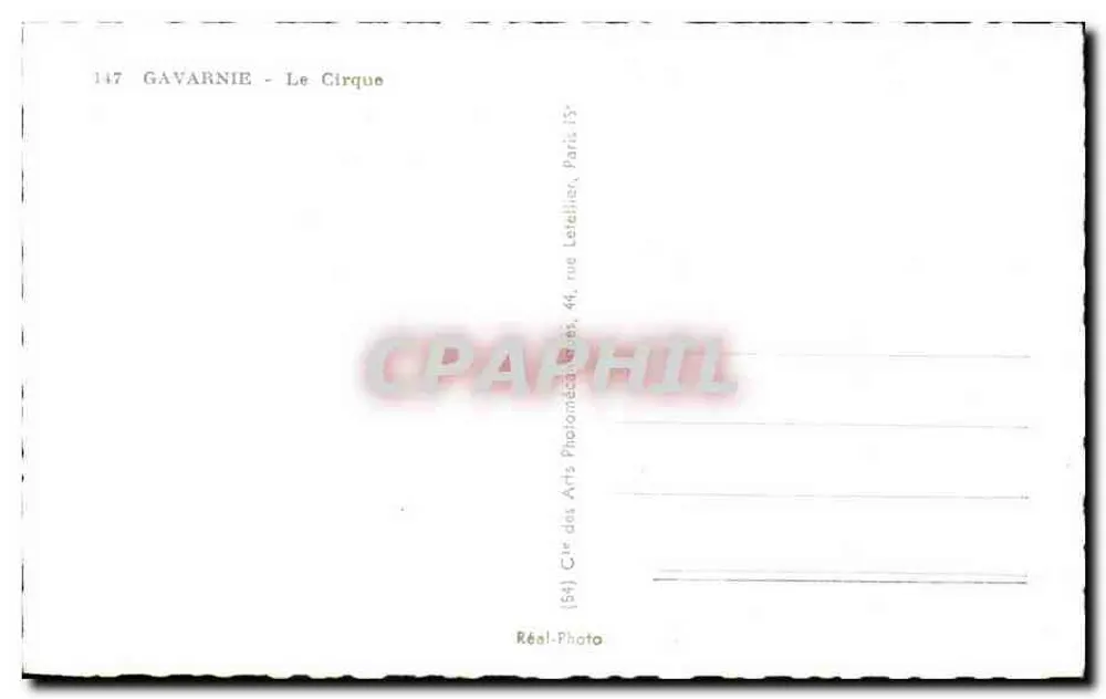 Gavarnie - O Circo — Cie des Arts Phonographiques, Paris - Verso