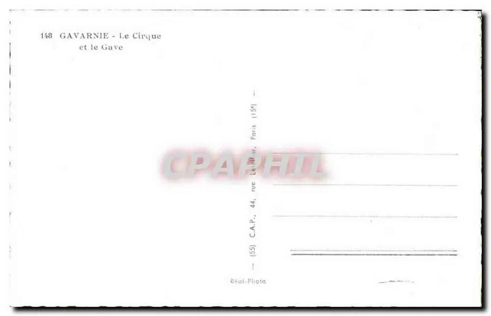 Gavarnie — O Circo e o Gave — C.A.P. Paris - Verso