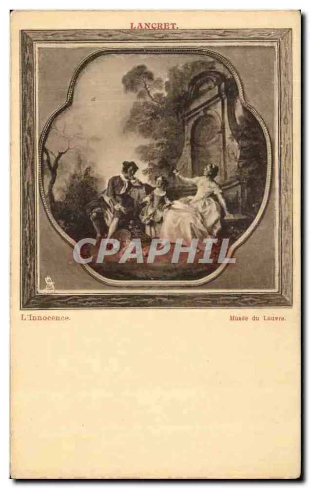 L'Innocence — tableau de Lancret — Musée du Louvre — éditeur Raphaël Turk & Fils - Frente