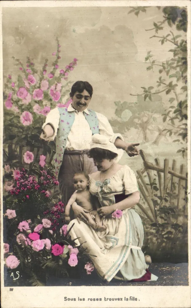 Familie im Garten — AS, n° IV - Vorderseite