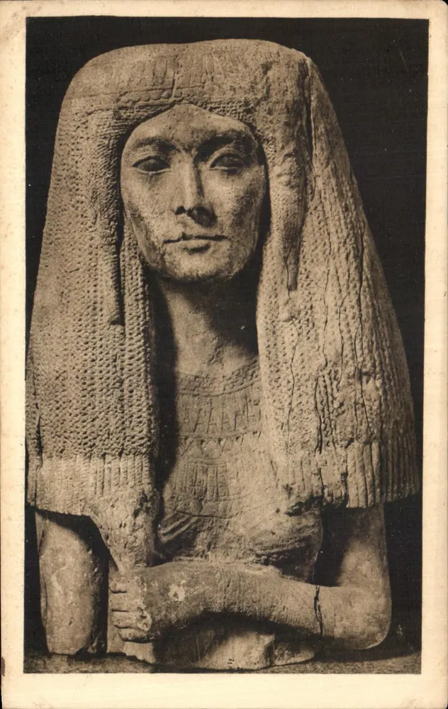 Hoofd van vrouw — Egypte, 16e eeuw v.Chr. — Fratelli Alinari, n° 3447 - Voorkant