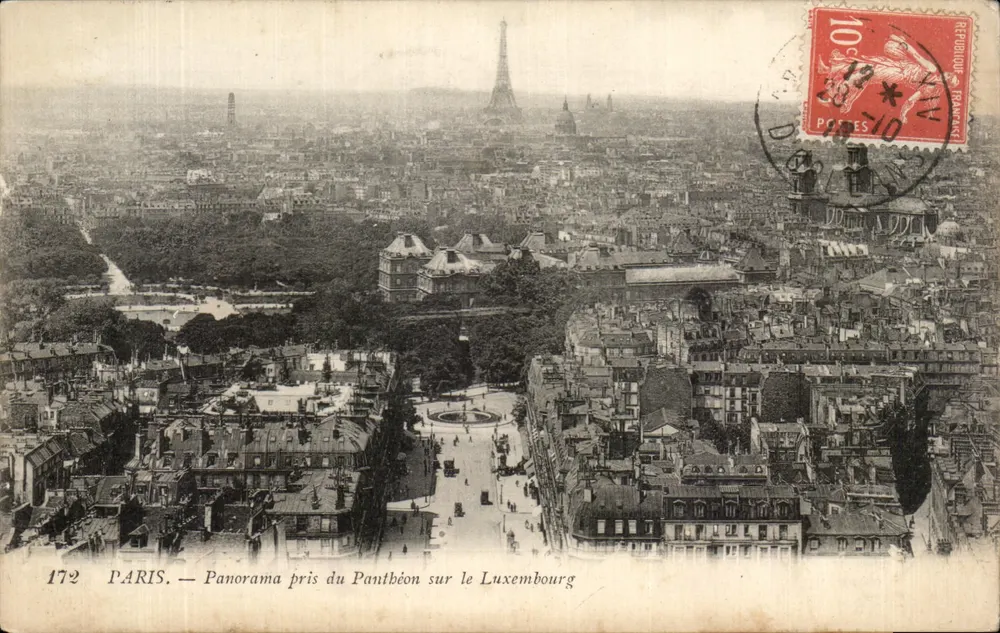PARIS — Panorama vom Panthéon über den Luxembourg — unbekannter Verleger, Nr. 172 - Vorderseite