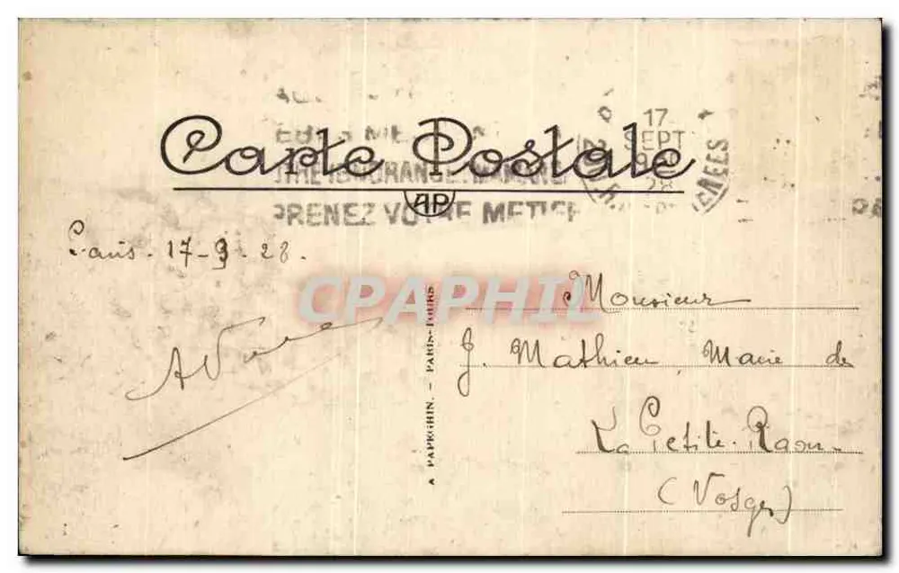 Paris - Parc des Buttes Chaumont - Le Pont de Briques - A.P. 407 - Rückseite