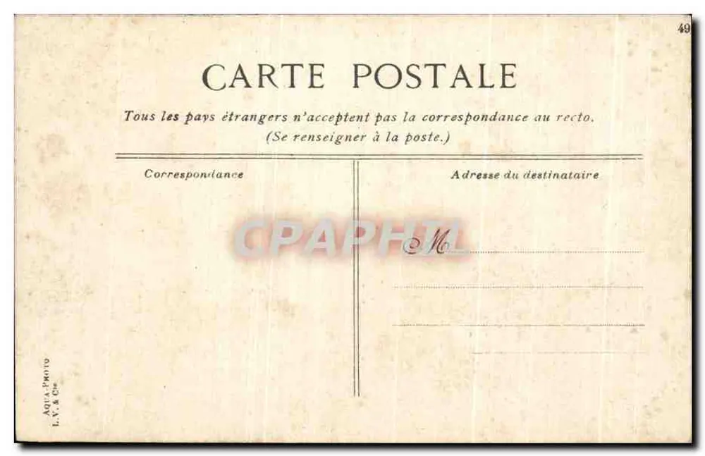 Paris - Siegessäule. Place de la Bastille — Verlag L.V. & Cie, Nr. 49 - Rückseite