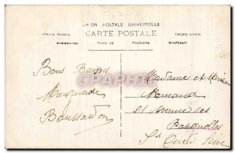 Ich denke an dich — bukolische Szene mit Frau in Kleid — Verlag Union Postale Universelle, Nr. 137 - Rückseite