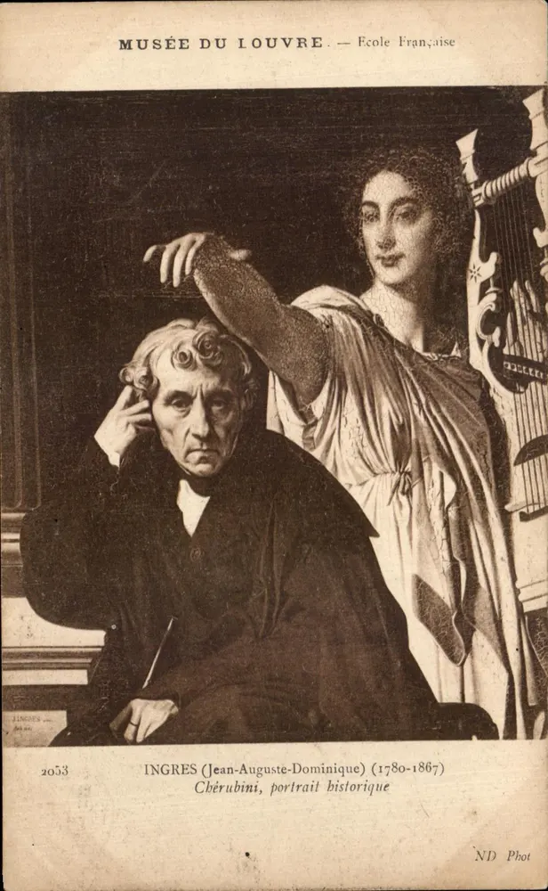 Musée du Louvre — École Française — Ingres (Jean-Auguste-Dominique) — Historisches Portrait von Chérubini - Vorderseite