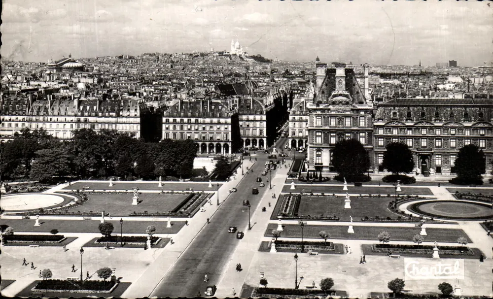 Paris — Panorama visto dos Telhados do Louvre — Éditions Chantal - Frente