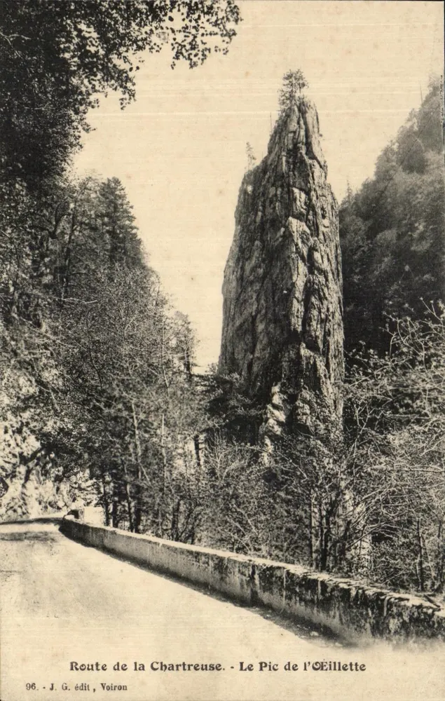 Rodovia da Chartreuse - O Pic de l'Œillette — J. G. edit, Voiron, n°96 - Frente