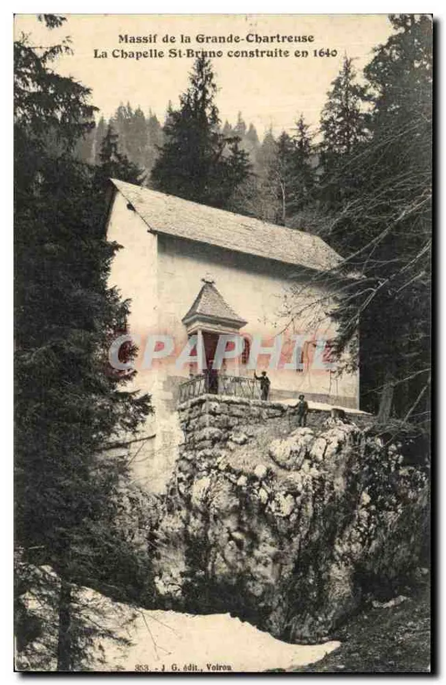 Massif de la Grande-Chartreuse — Kirche Saint-Bruno, erbaut 1640 — J. G. édit., Voiron - Vorderseite