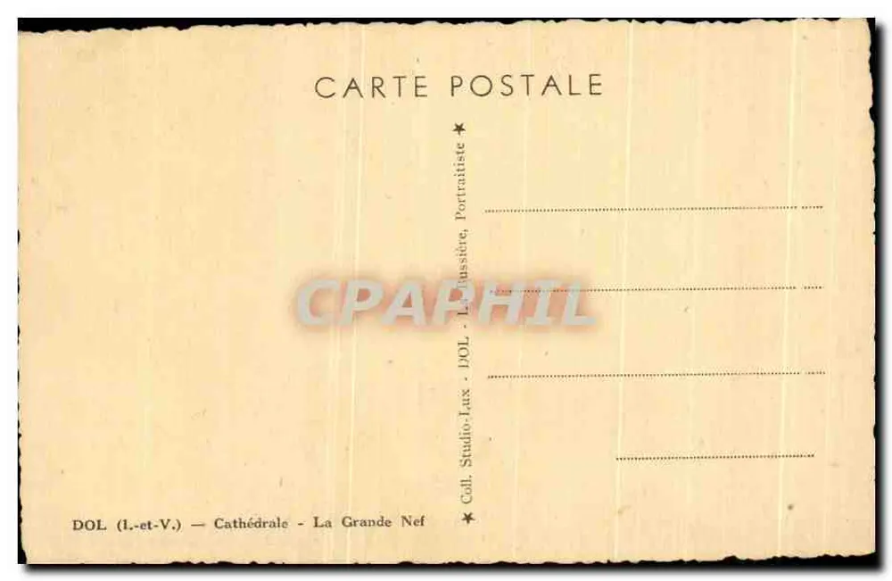 Catedral — A Grande Nef — Estúdio L. Bussière - Verso