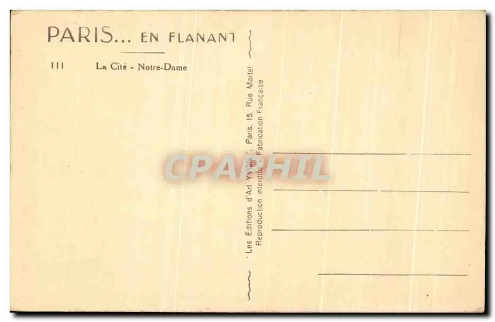 Paris — A Cidade - Notre-Dame — Edições d'Art Flanant - Verso