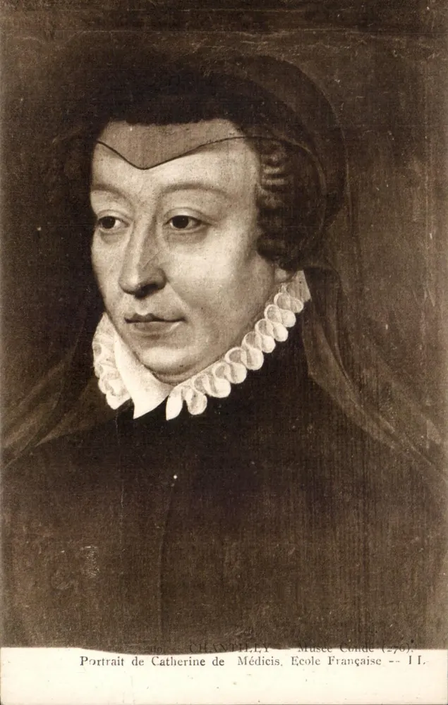 Porträt von Catherine de' Medici — Musée Condé — Französische Schule — II. — CHANTILLY - Vorderseite
