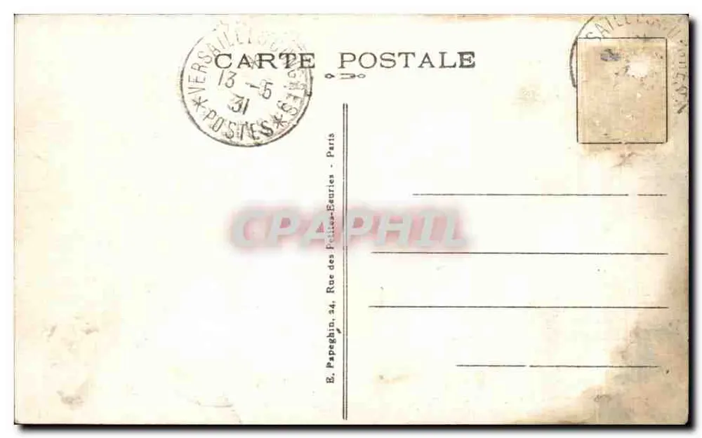 Versailles - Sala do Congresso — A.P. n°134 - Verso