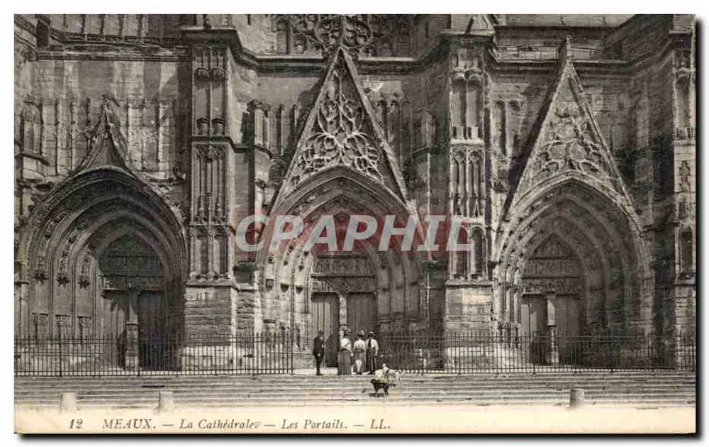 Meaux — A Catedral — Os Portais — LL. - Frente