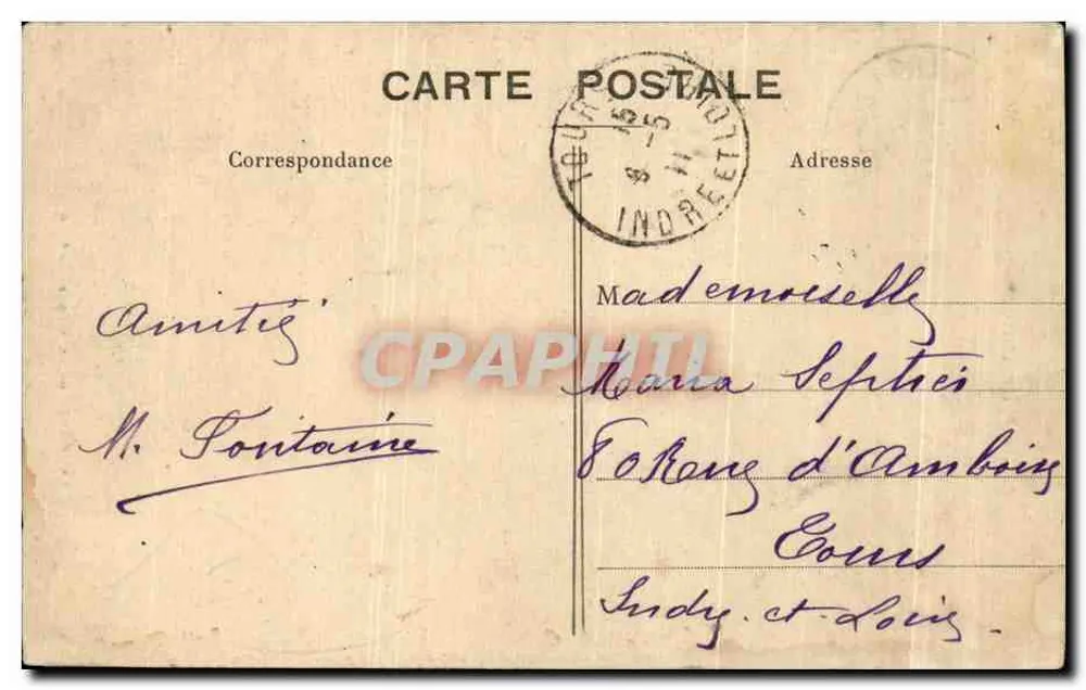 Biarritz Pittoresque — O Rocha da Virgem — Edição A. Simons, N° 26 - Verso