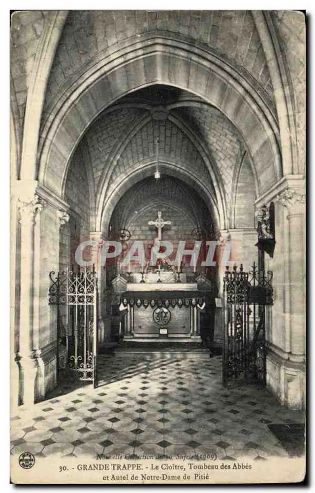 Grande Trappe - Der Cloister, Grab der Abtei und Altar der Notre-Dame de Pitié — Sujete (1909) - Vorderseite