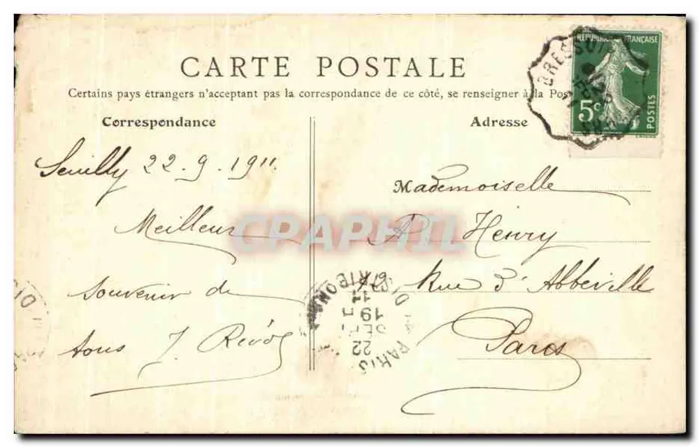 Chinon — Tour de l'Horloge du Château — B. F., PARIS, N° 11 - Rückseite