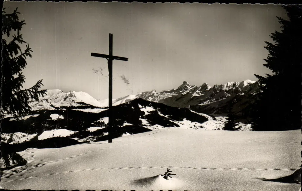 La Chaîne des Aravis von Beaurégard aus gesehen — La Clusaz — Verlag G. ROSSAT - Vorderseite
