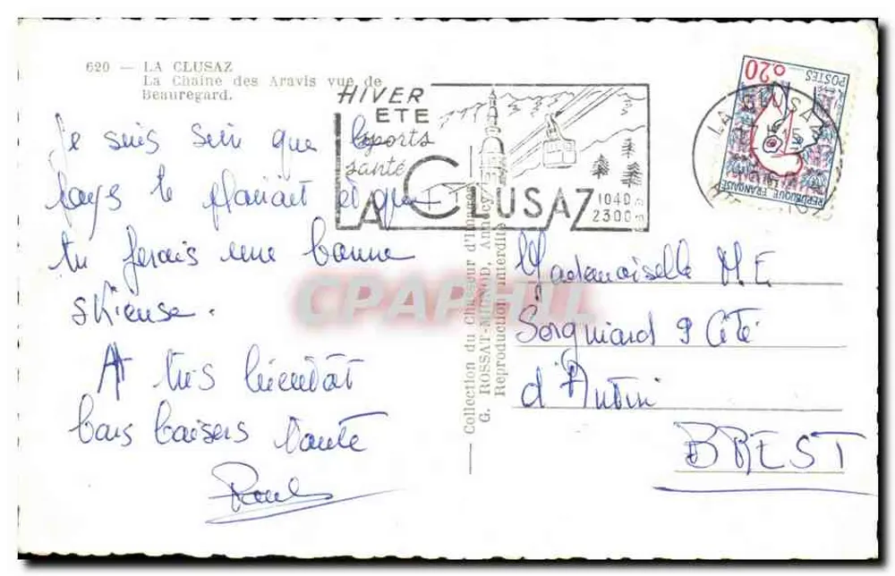 La Chaîne des Aravis von Beaurégard aus gesehen — La Clusaz — Verlag G. ROSSAT - Rückseite