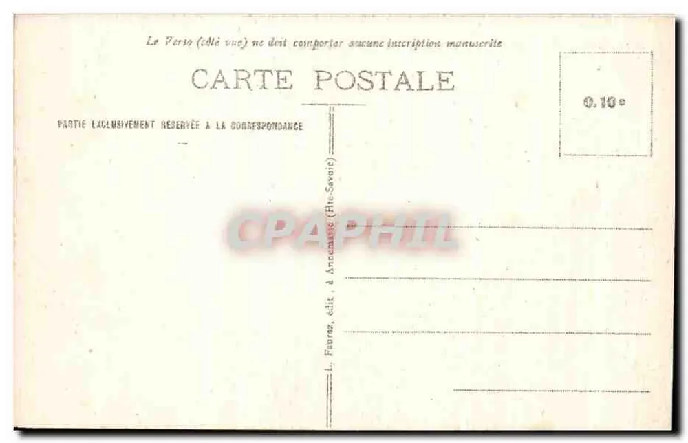 Chamonix-Mont-Blanc (Haute-Savoie) — Die Aignilles-Kette — L. Fauraz, Verlag in Annecy - Rückseite
