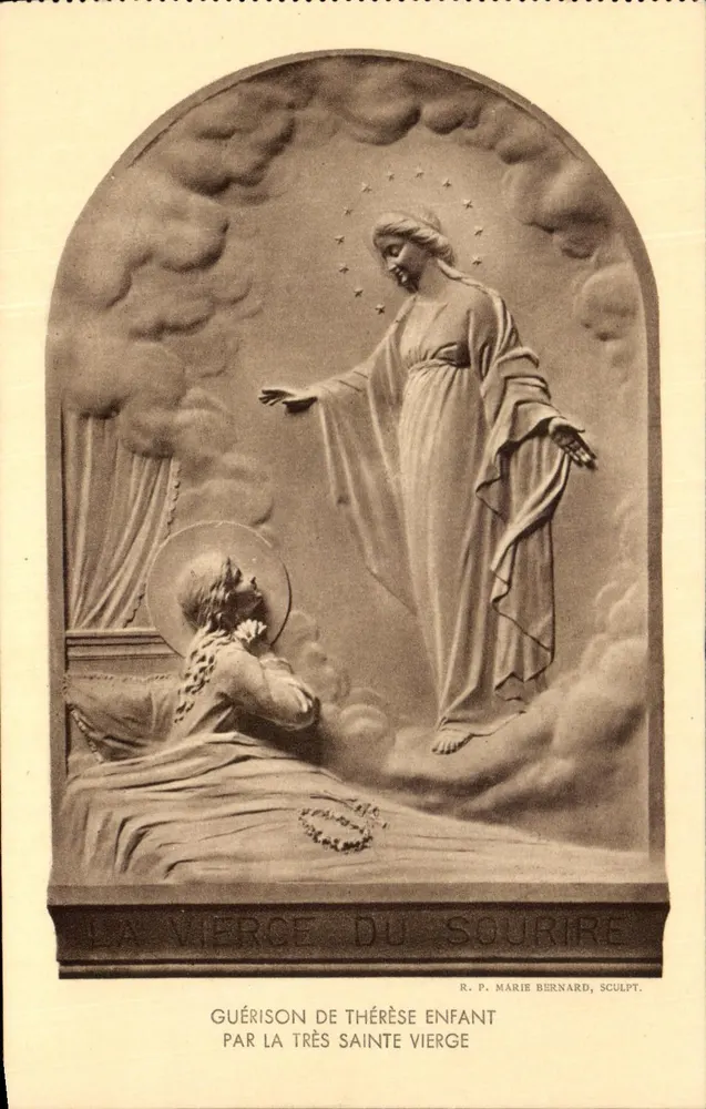 Heilung des Kindes Thérèse — durch die Allerheiligen Jungfrau — R. P. Marie Bernard, Bildhauer - Vorderseite