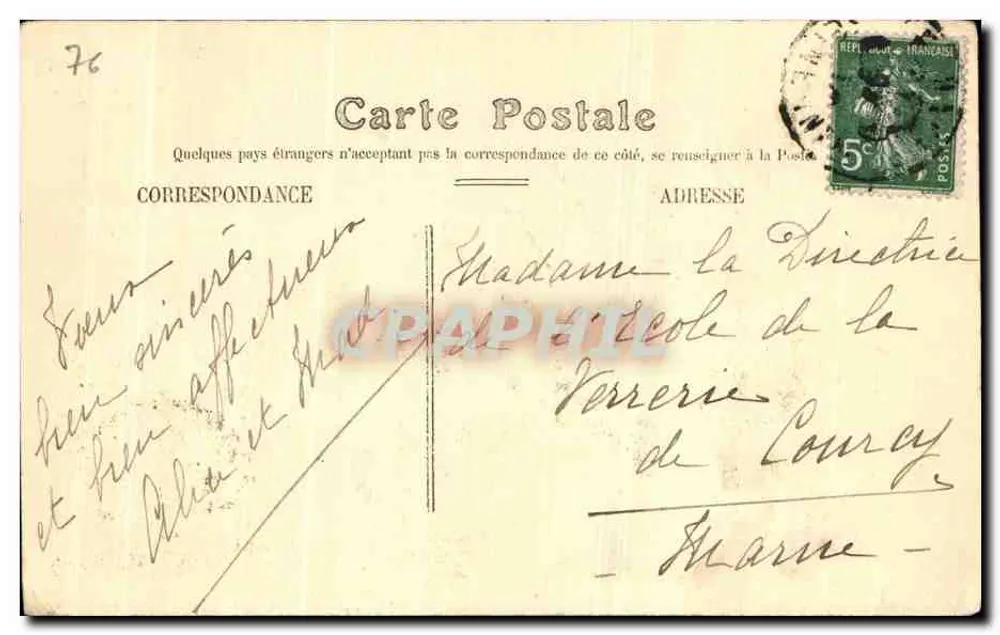 Le Havre — Statua Czarnej Panny Marii — Wydawca nieznany, nr 33 - Rewers