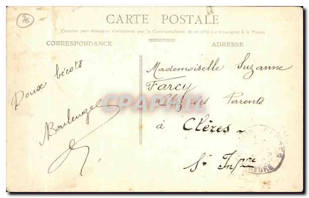Rouen — A Grande Relógio — Processos G. Jeanette, N.G. 21 - Verso