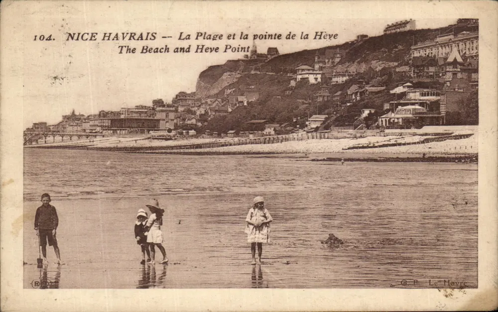 Nice Havrais — Die Strandpromenade und die Pointe de la Héye — G. P. Le Meyre, Nr. 104 - Vorderseite