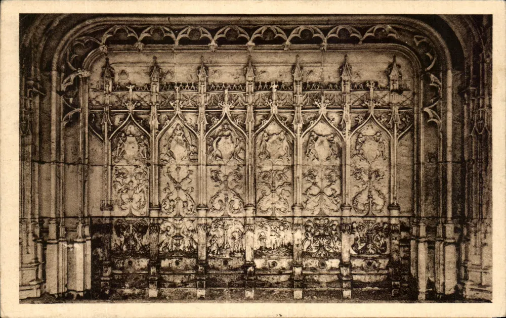 Abadia de Saint-Wandrille — Interior gótico decorado — Cliché G. Breneq - Frente