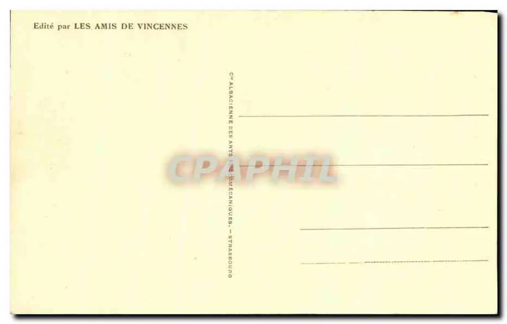 Vincennes - Porta Principal — editado por Les Amis de Vincennes, n°4 - Verso