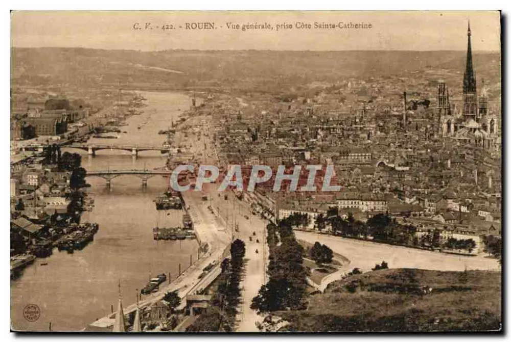 Rouen — Allgemeiner Blick von der Côte Sainte-Catherine — C.V. 422 - Vorderseite